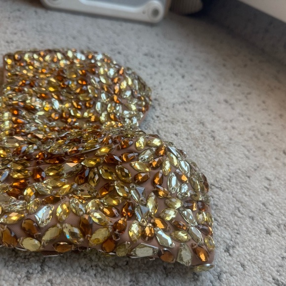 Marciano XS jewelled corset/bra top very very good condition Shimmering Gold - Picture 2 of 13